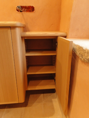 petit meuble de salle de bain en bois de chtaignier simple