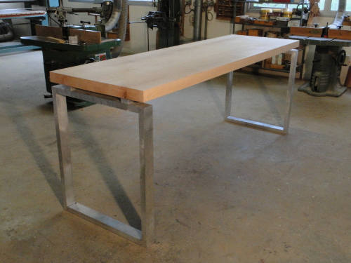 table industrielle bois aluminium sur mesure